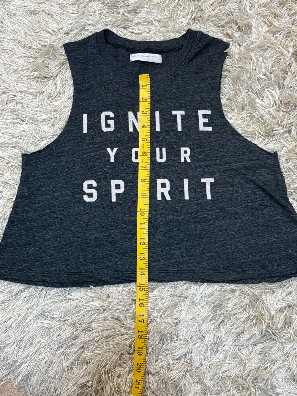 Spiritual Gangster Cropped Graphic Tank Top Charcoal Yoga Size Small - Picture 9 of 11